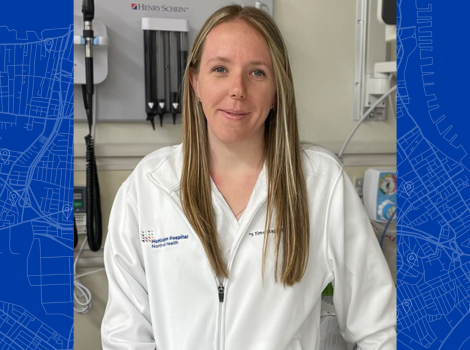 Spotlighting Danielle Mayhew, a full-time staff nurse in the emergency department (ED) at Huntington Hospital