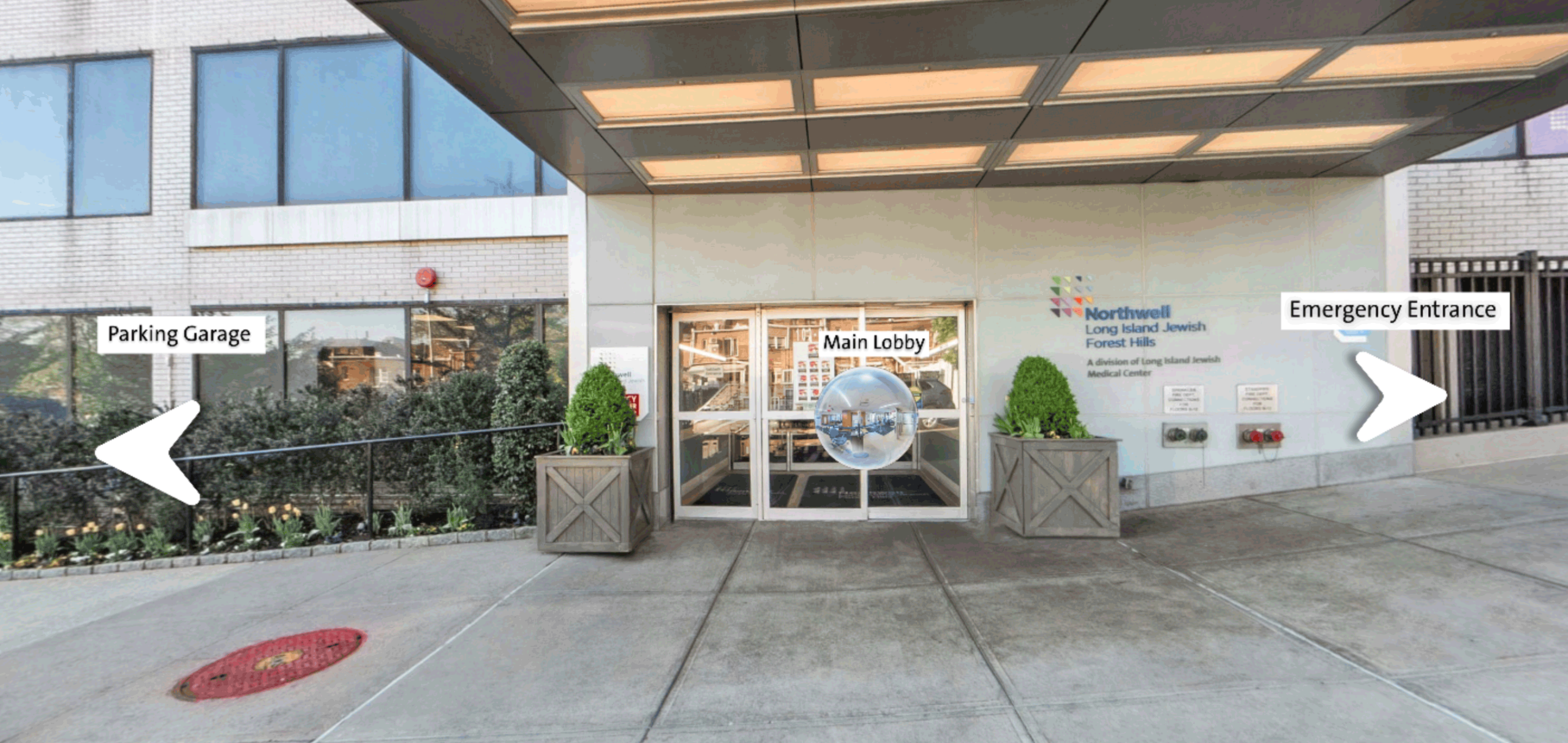 Long Island Jewish Forest Hills Hospital main lobby entrance